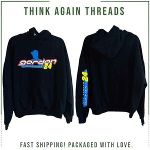 Winners Circle Jeff Gordon Dupont #24 Top Race Black Hoodie Sweatshirt Size XL